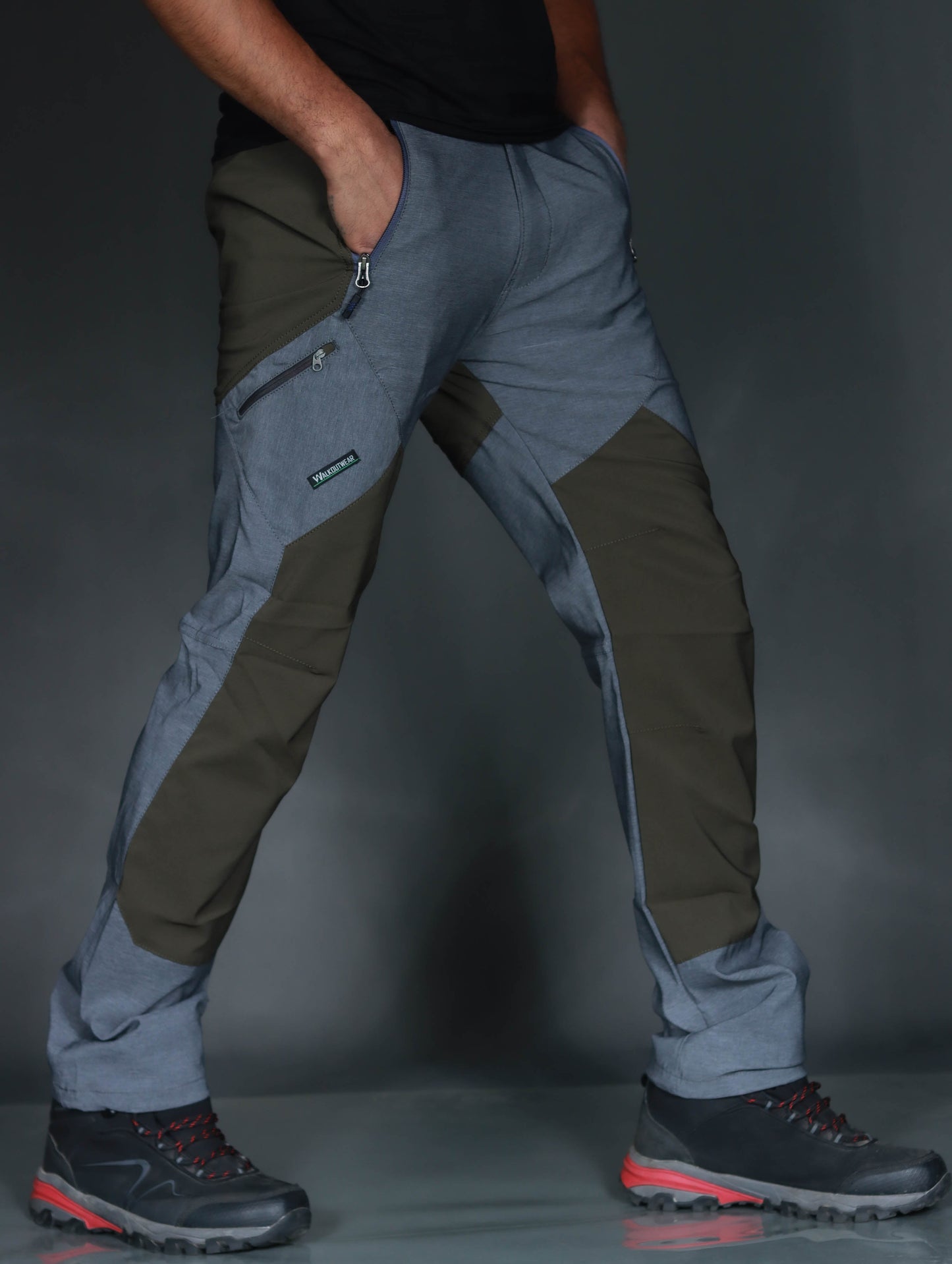 Walkoutwear Style-1 Summer Trek Pant (Green/Melange)