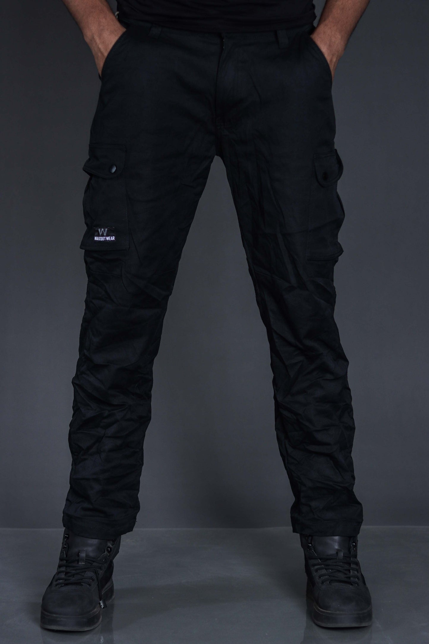 Walkoutwear Style-11 Stretchable Cargo For Men (Black)