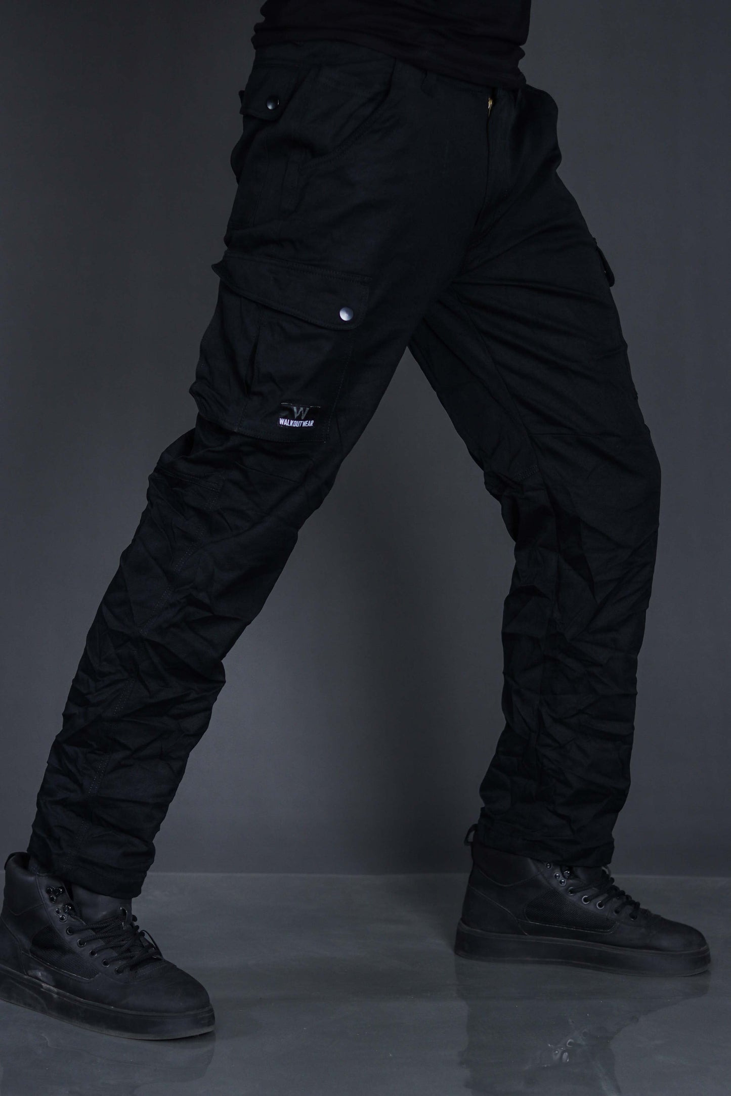 Walkoutwear Style-11 Stretchable Cargo For Men (Black)