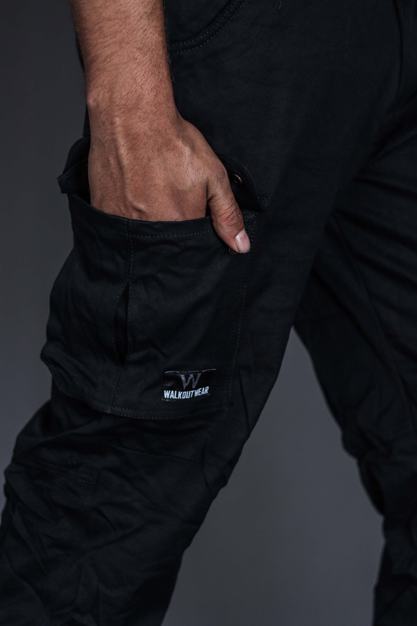 Walkoutwear Style-11 Stretchable Cargo For Men (Black)