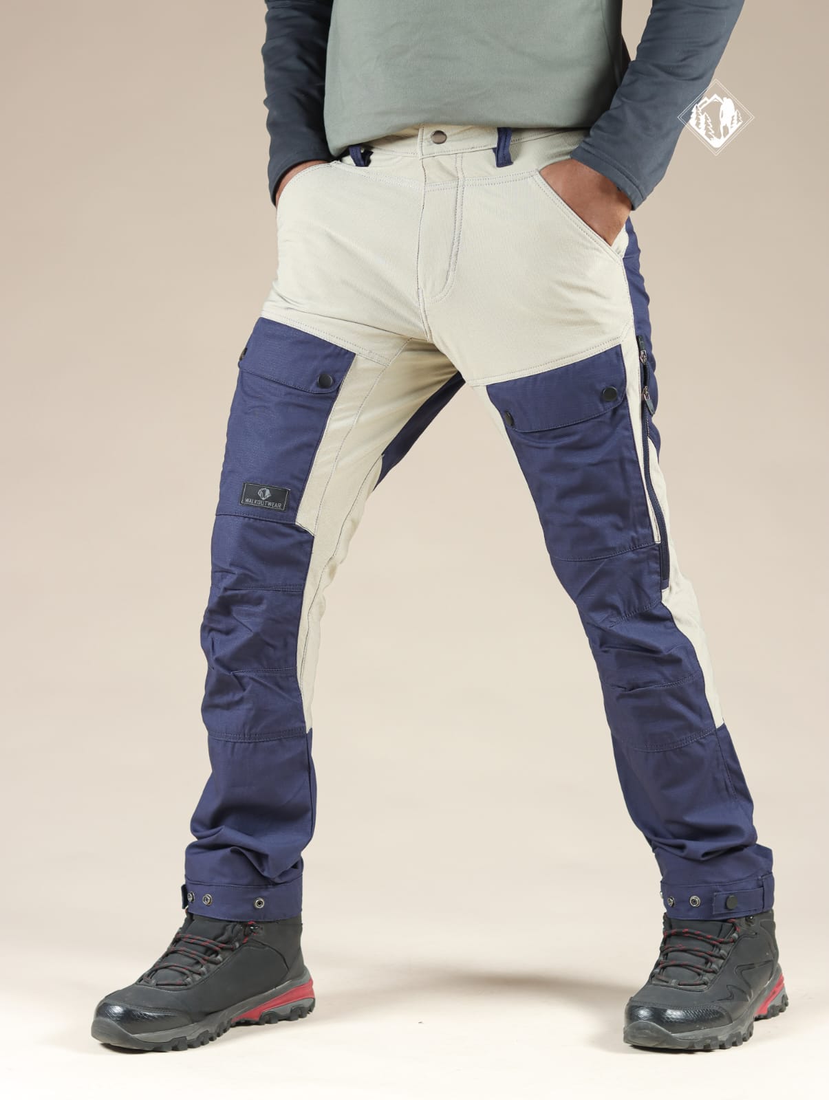 SUMMER TRACK PANT STYLE-024 ( BLUE BEIGE )